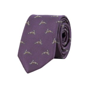 Purple Rabbit Tie Embroidered